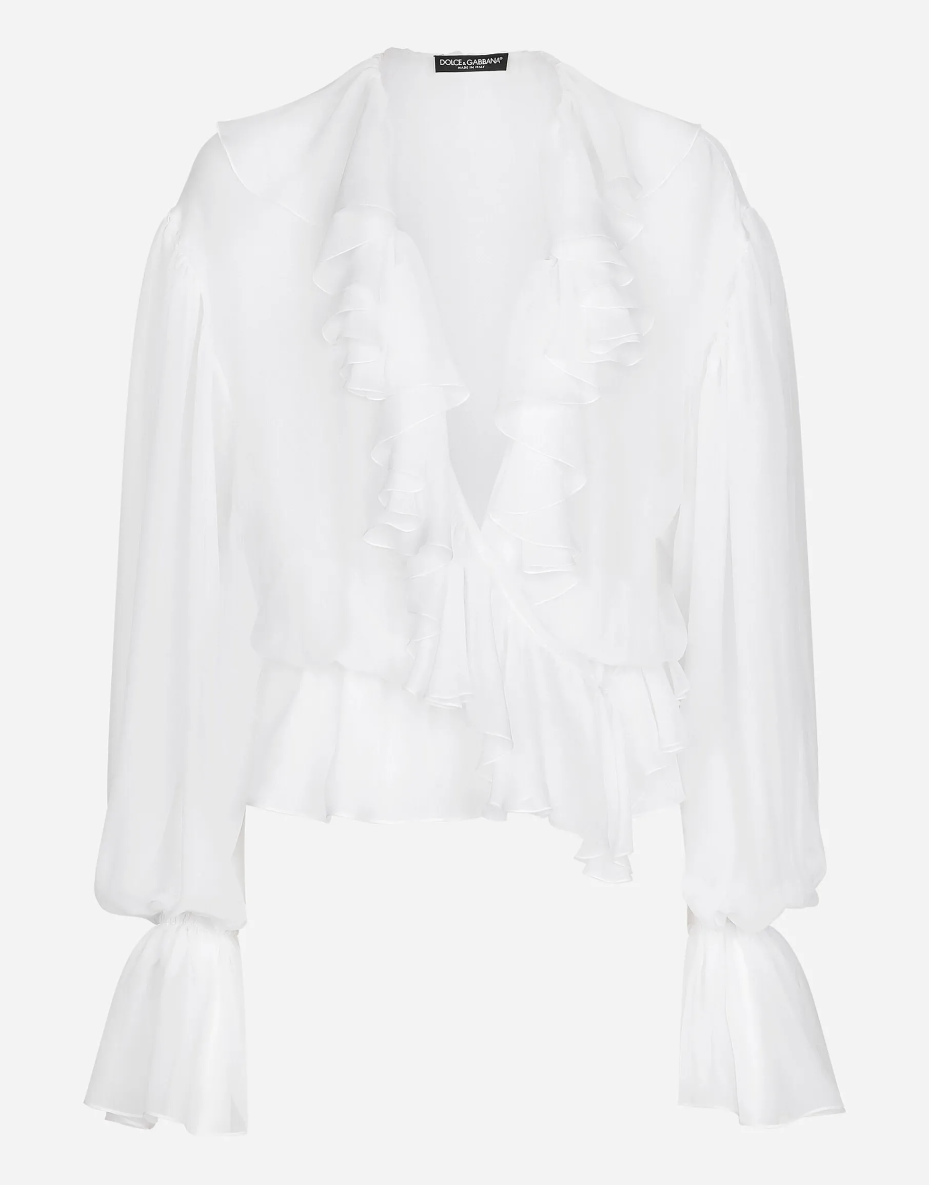 Chiffon blouse with ruffles