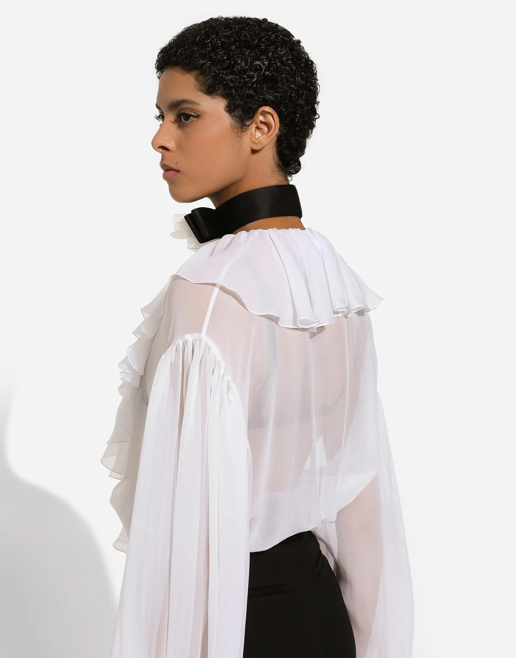 Chiffon blouse with ruffles