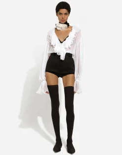 Chiffon blouse with ruffles
