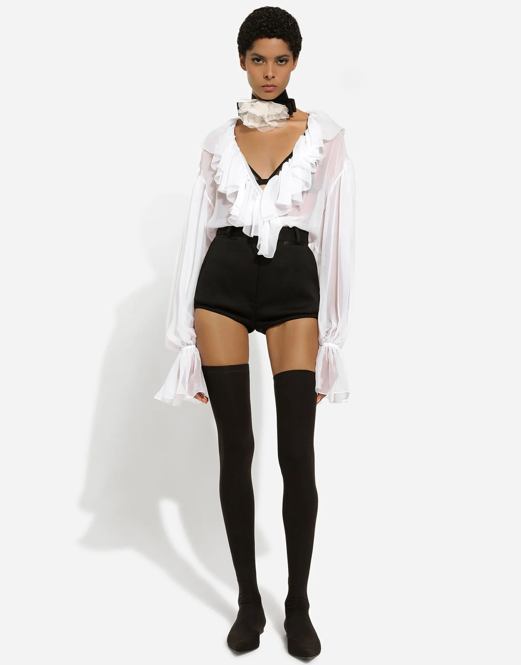 Chiffon blouse with ruffles