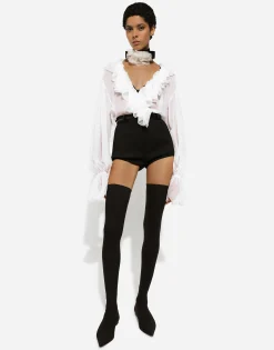 Chiffon blouse with ruffles