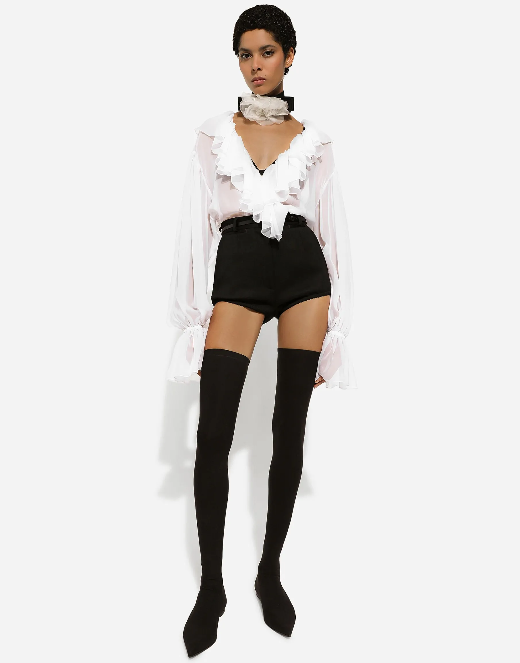 Chiffon blouse with ruffles
