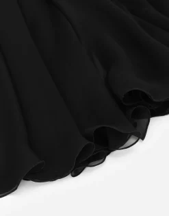Chiffon calf-length circle skirt