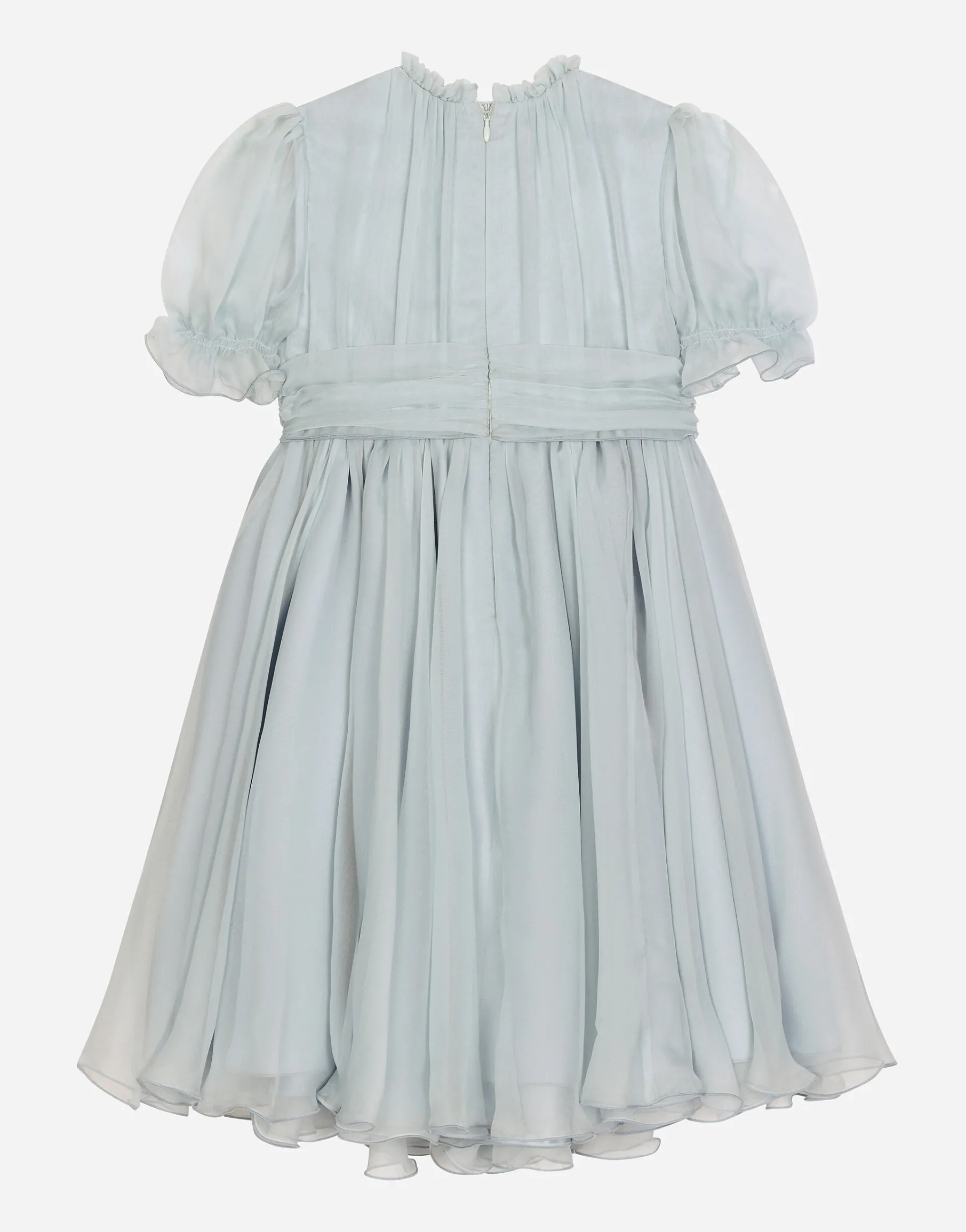Chiffon dress with 3D flowers