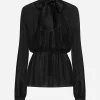 Chiffon pussy-bow blouse
