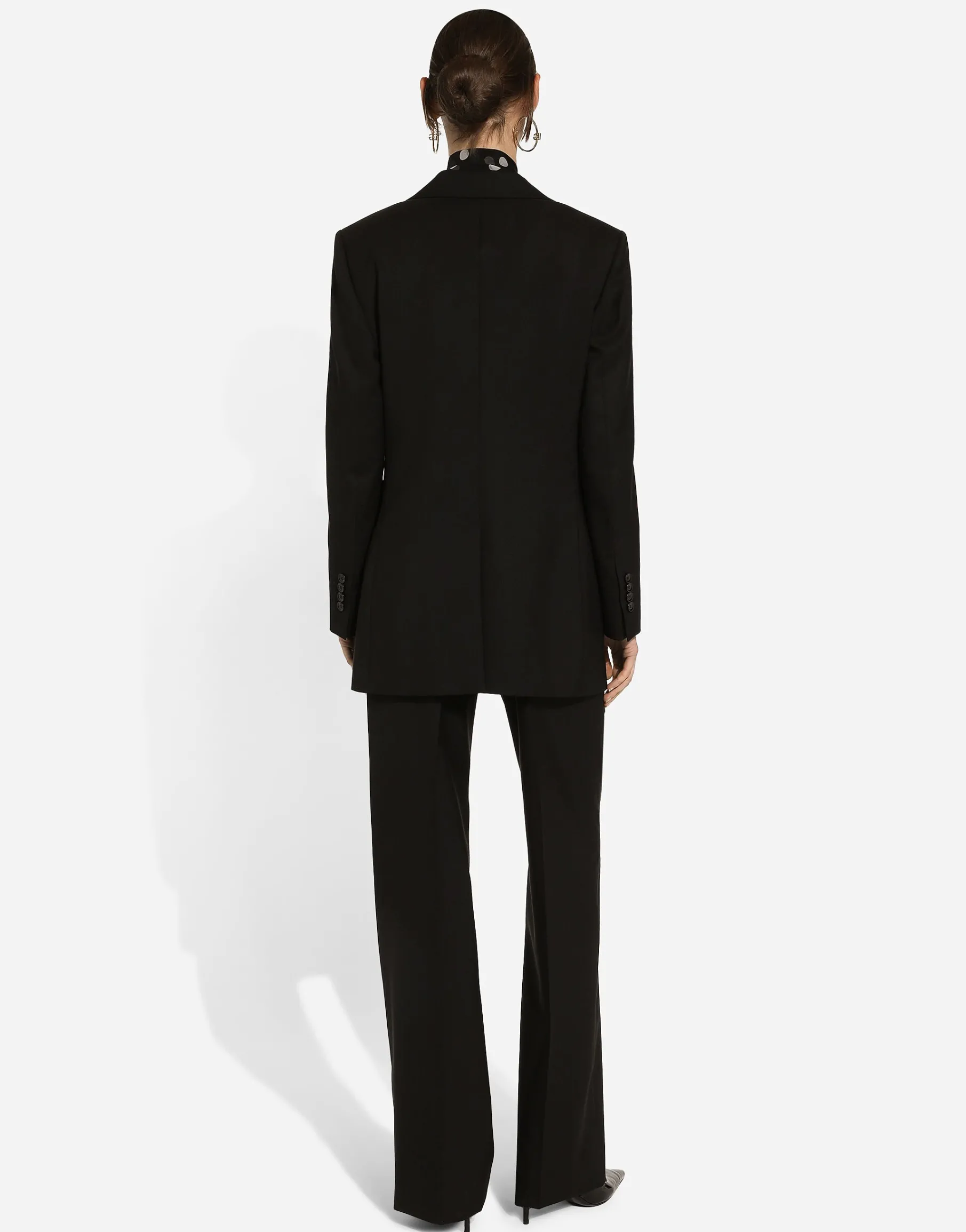 Chiffon pussy-bow blouse with polka-dot print