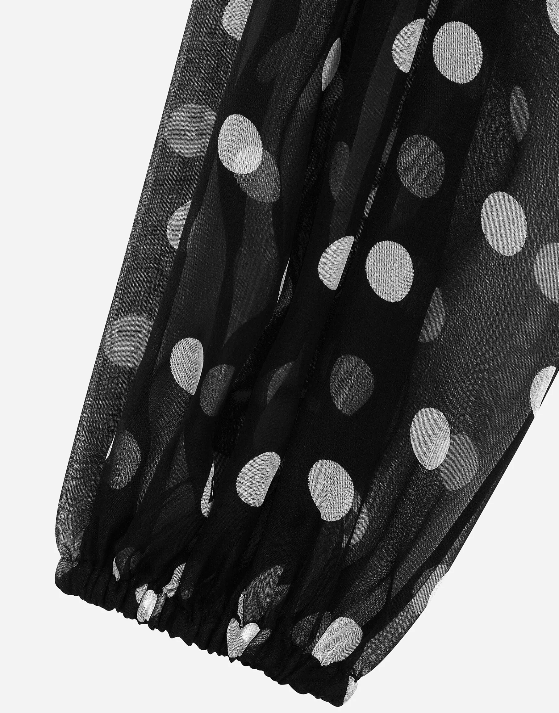 Chiffon pussy-bow blouse with polka-dot print