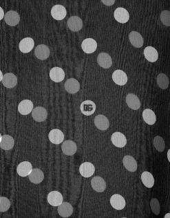 Chiffon pussy-bow blouse with polka-dot print