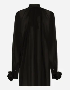 Chiffon pussy-bow shirt