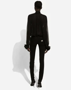 Chiffon pussy-bow shirt