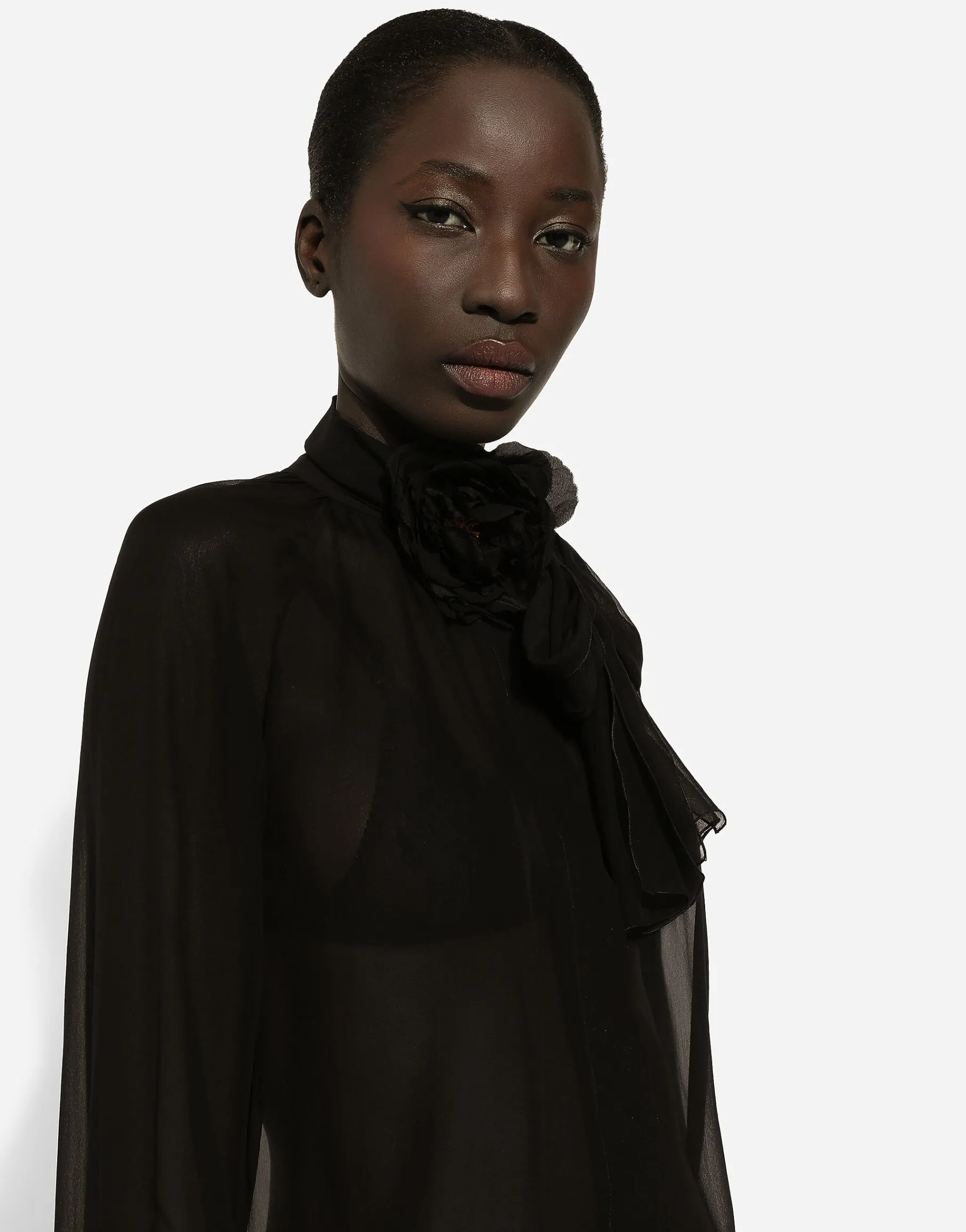 Chiffon pussy-bow shirt