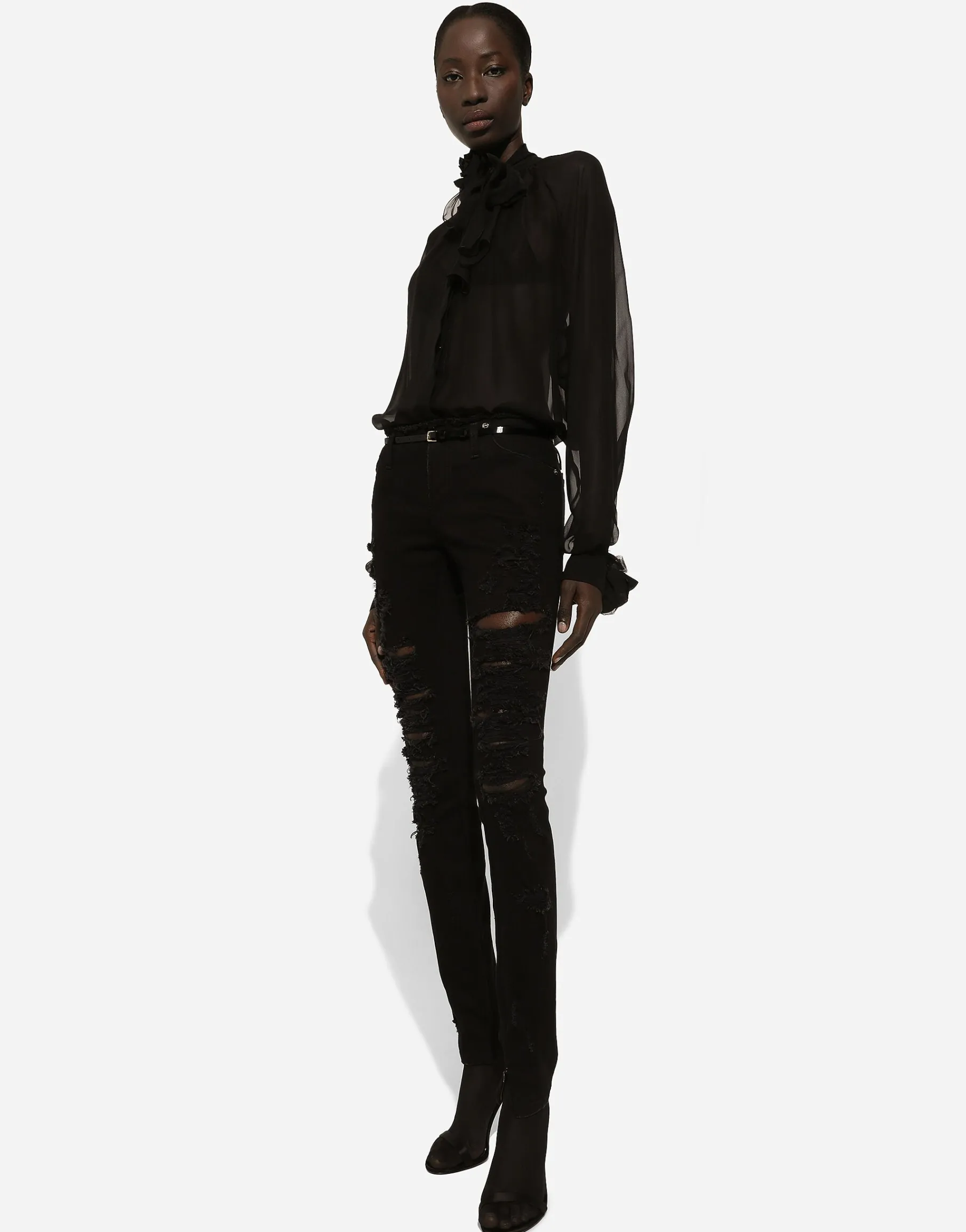 Chiffon pussy-bow shirt