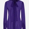 Chiffon shirt with flower detail