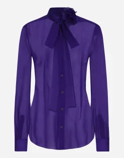 Chiffon shirt with flower detail