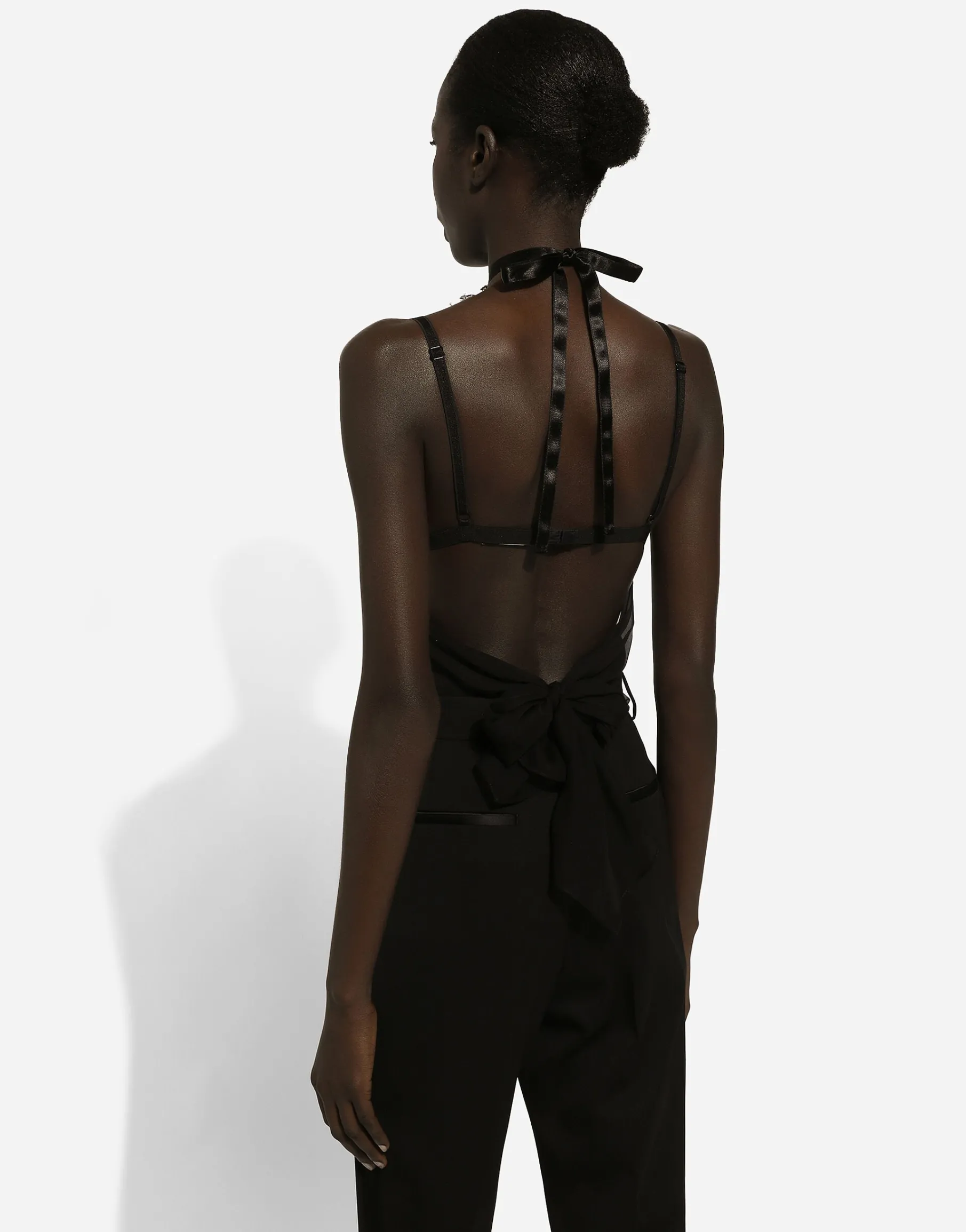 Chiffon top with flower on neck