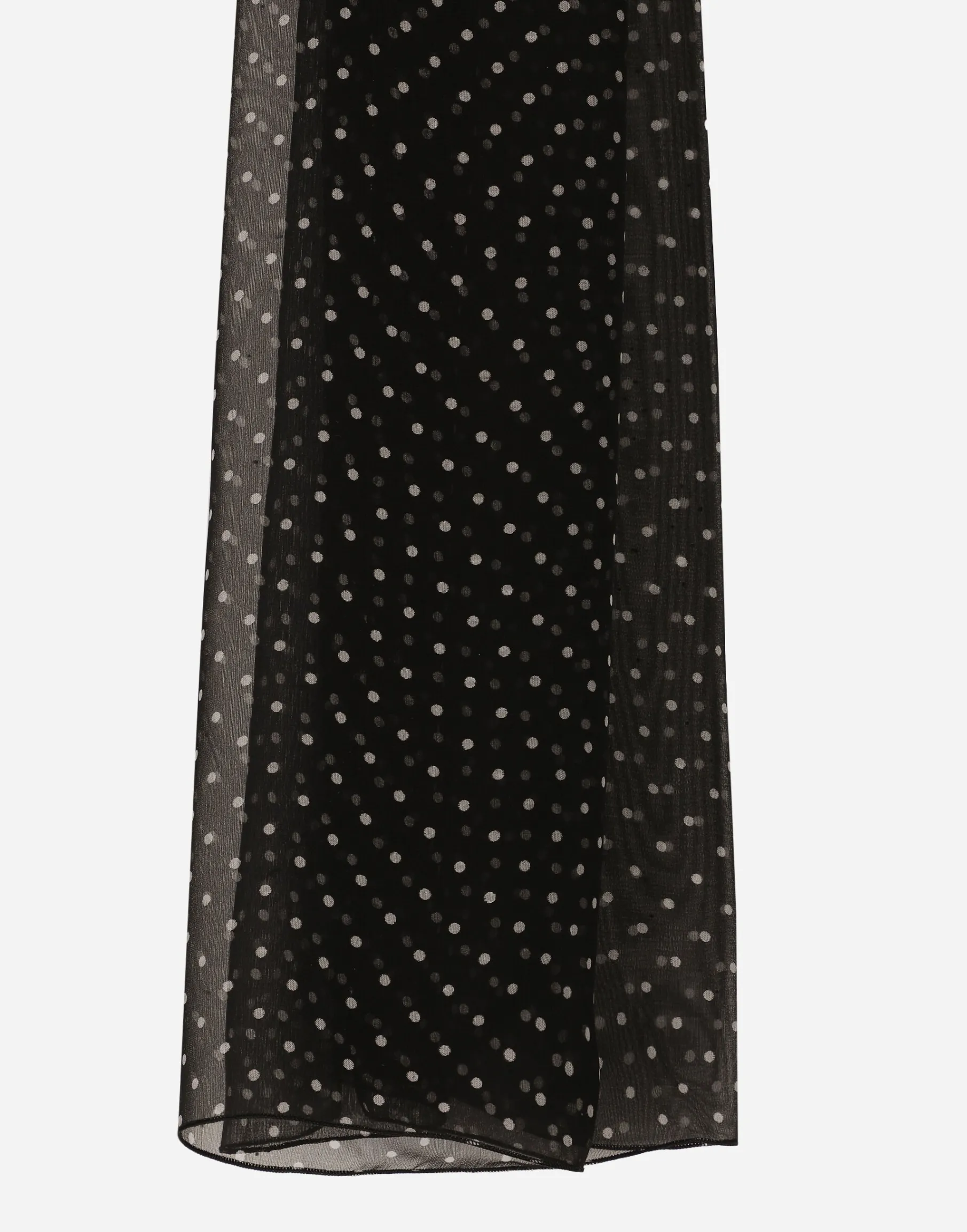 Chiffon top with polka-dot print and scarf detail