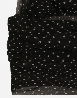 Chiffon top with polka-dot print and scarf detail