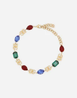 Choker with DG logo and multi-colored crystals
