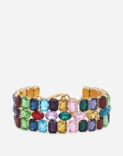 Choker with multi-colored rhinestones