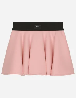 Circle miniskirt with logo tag