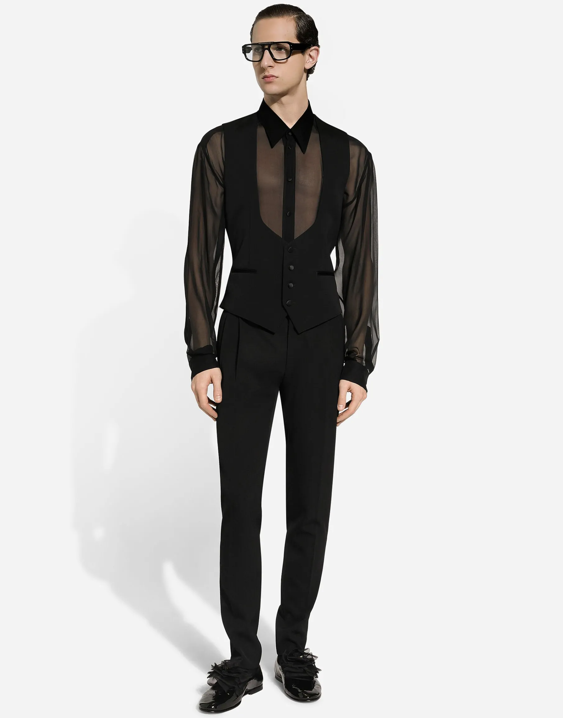 Classic gabardine tuxedo pants