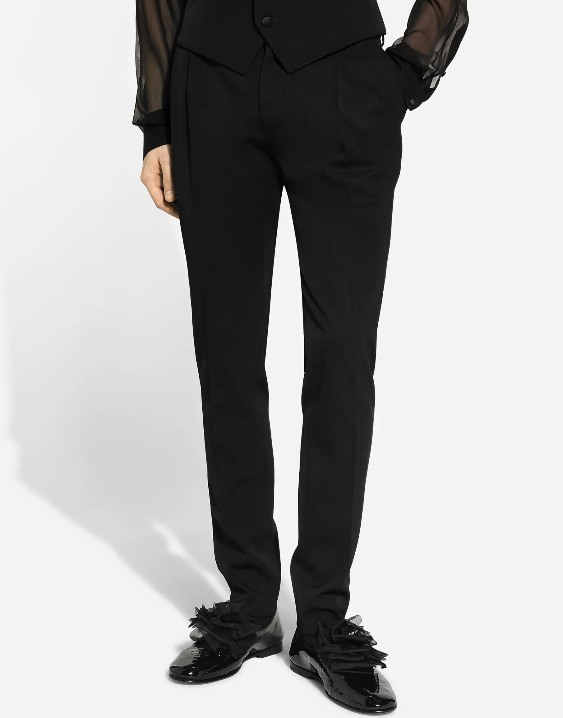 Classic gabardine tuxedo pants
