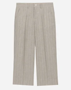 Classic pinstripe linen pants