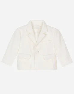 Classic single-breasted textured jersey jacket