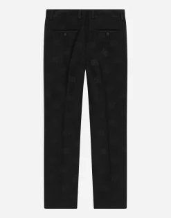Classic wool jacquard trousers with DG logo
