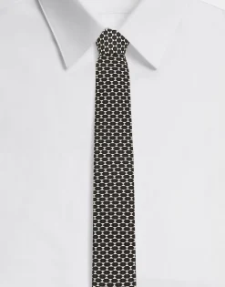 6-cm printed silk blade tie