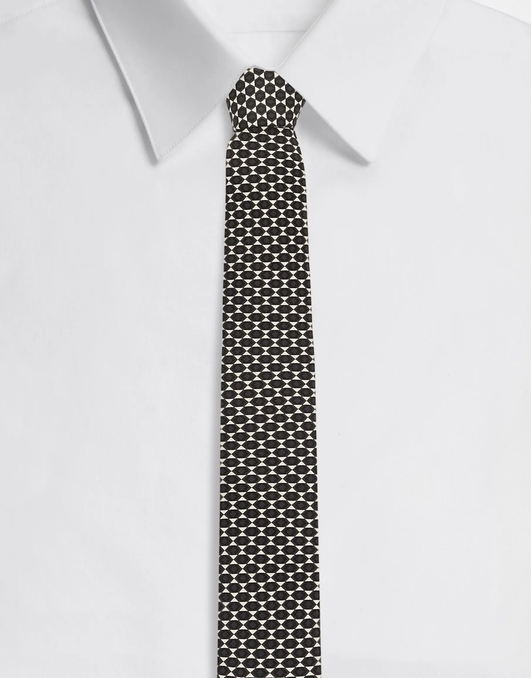 6-cm printed silk blade tie