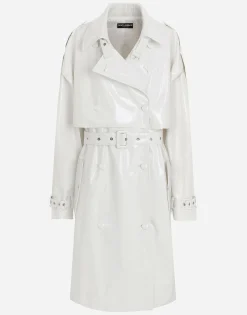 Coated cotton trench coat