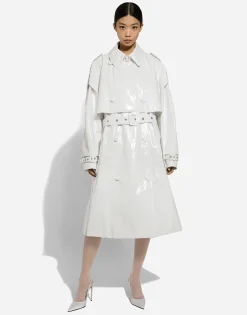 Coated cotton trench coat
