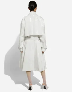 Coated cotton trench coat