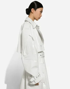 Coated cotton trench coat