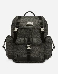 Coated jacquard backpack