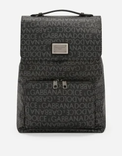 Coated jacquard backpack