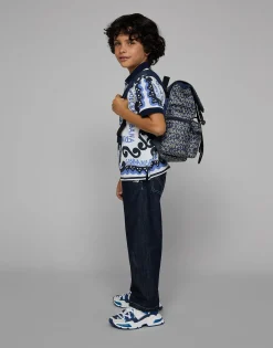 Coated jacquard backpack