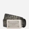 Coated jacquard belt with logo tag