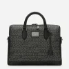 Coated jacquard briefcase