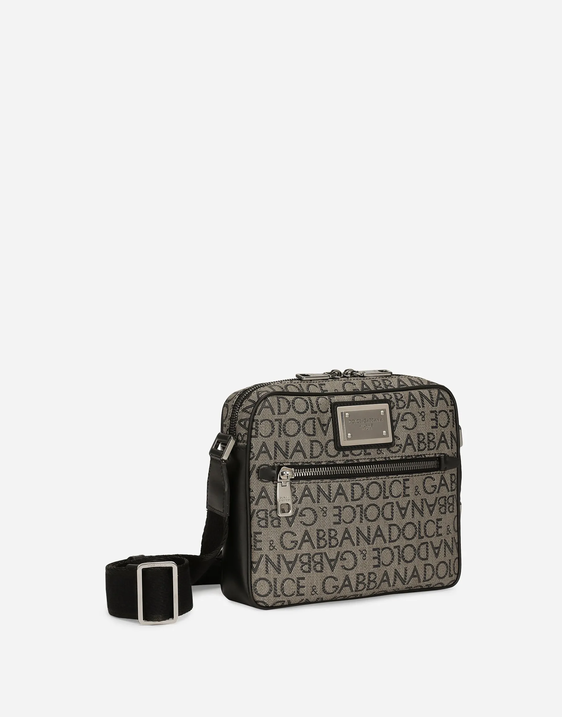 Coated jacquard crossbody bag