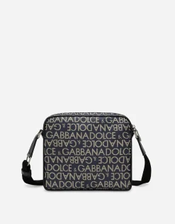 Coated jacquard crossbody bag