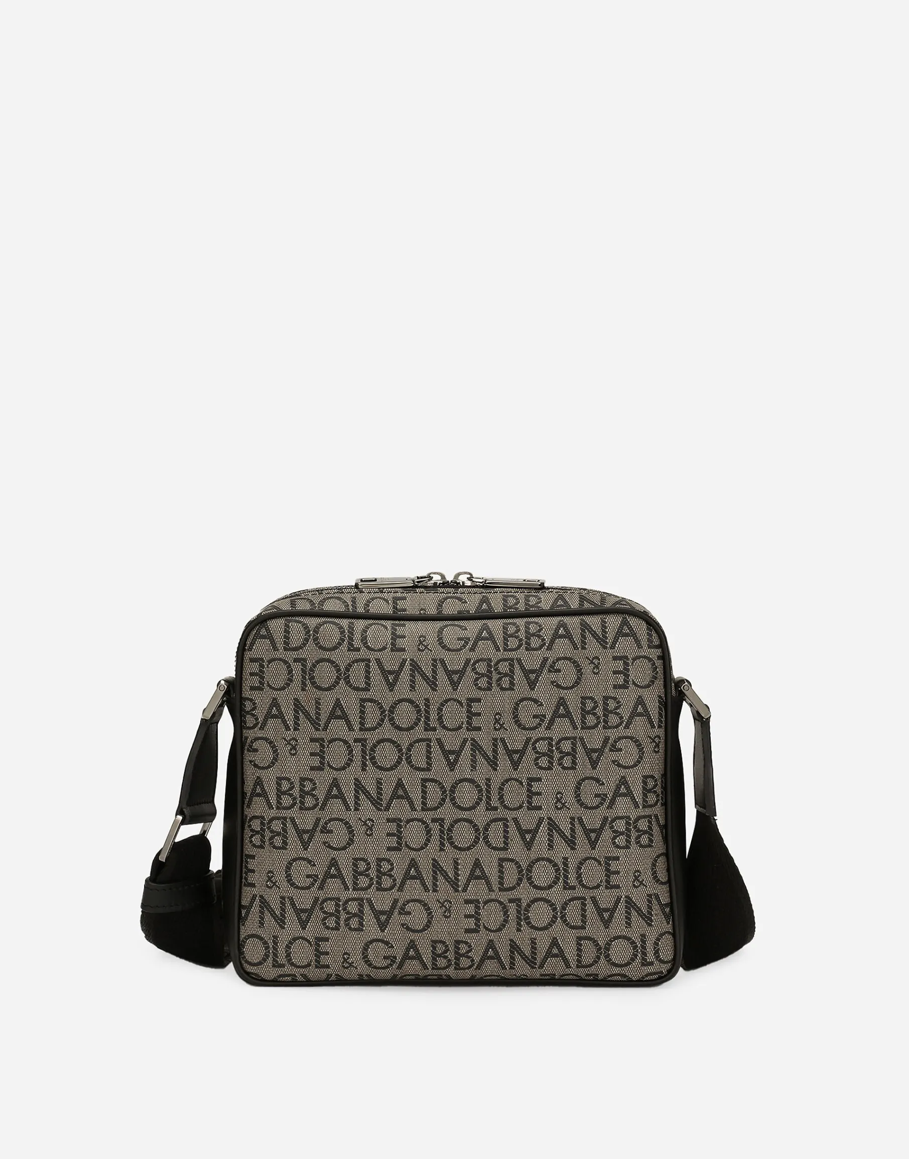 Coated jacquard crossbody bag