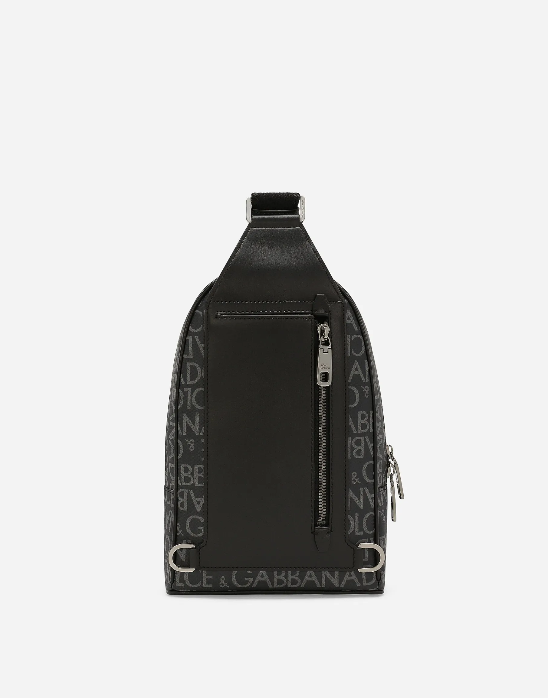 Coated jacquard crossbody backpack