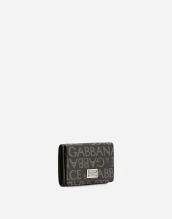 Coated jacquard French flap wallet