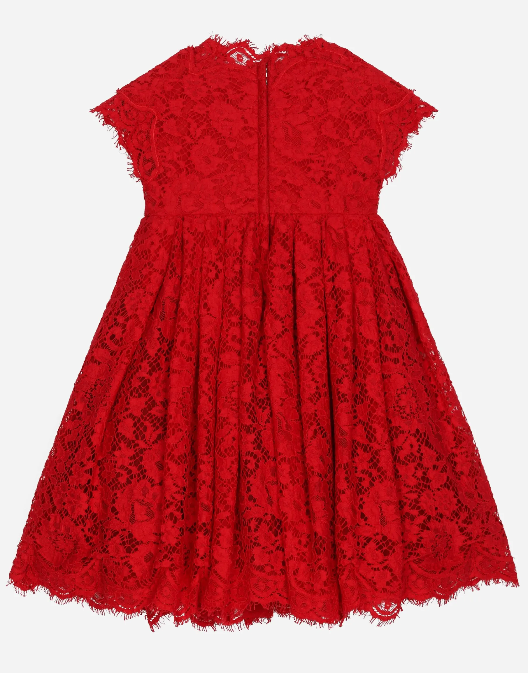 Cordonette lace dress with embroidered jewel