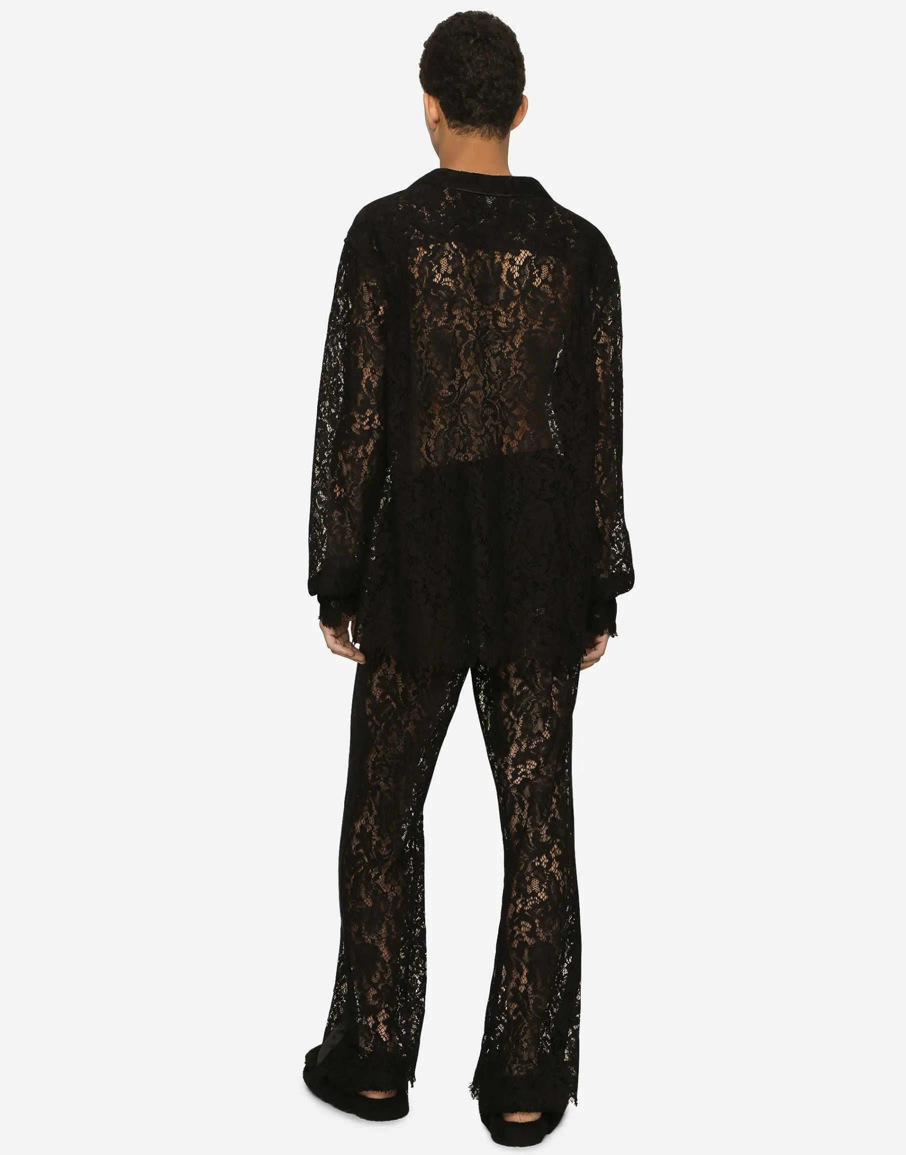 Cordonetto lace jogging pants