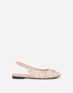 Cordonetto lace slingbacks with DG logo