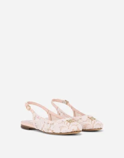 Cordonetto lace slingbacks with DG logo