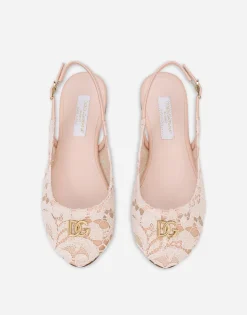 Cordonetto lace slingbacks with DG logo